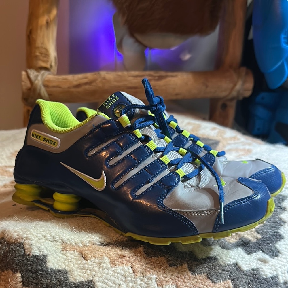 Super RARE Vintage Nike Shox Blue Gray Neon Green